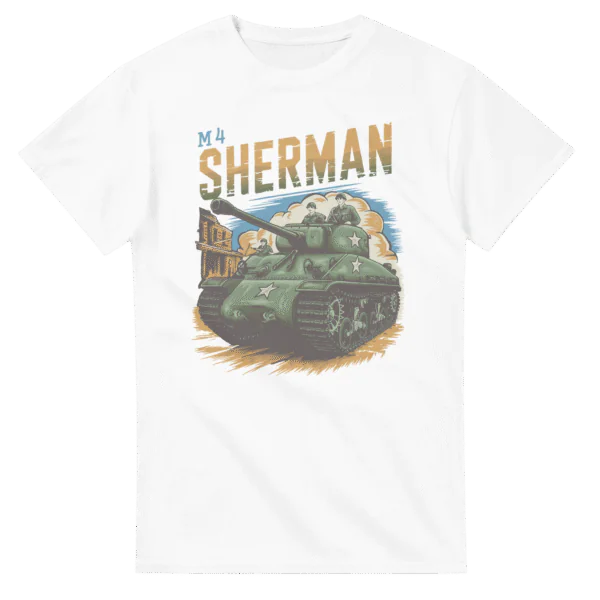 M4 Sherman WWII Tank Design T-Shirt – Heavyweight Cotton, Casual Fit cbbacf7c-111f-4153-ba74-ef95a34f96fe